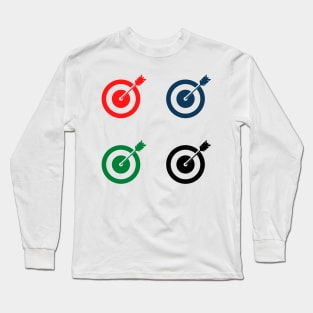 red blue green black target design Long Sleeve T-Shirt